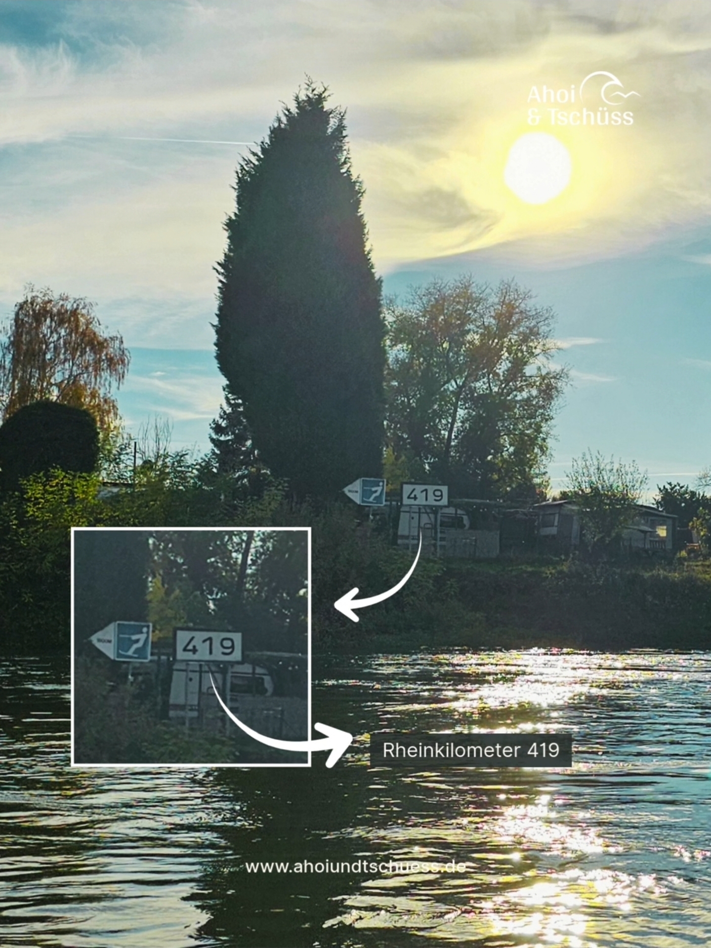 Rheinkilometrierung Ludwigshafen Sportbootschule Ahoi & Tschüss